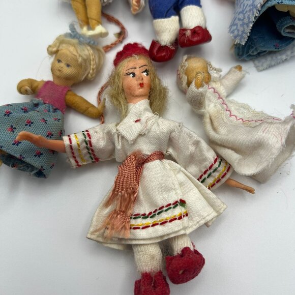 7 Pc Vintage Doll Lot With Handmade Clothes & Unique Features - Picture 4 of 4